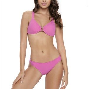 PQ Swim Violet reef bikini top size D and medium bottom set